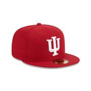 Indiana New Era 5950 IU Logo Flat Bill Fitted Hat